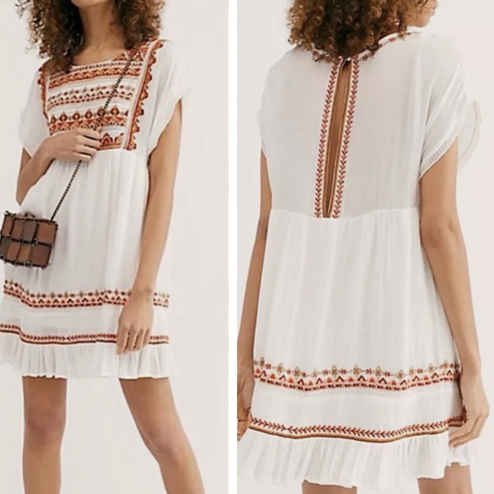 Free People • Sunrise Wanderer Bohemian Embroidered Dress